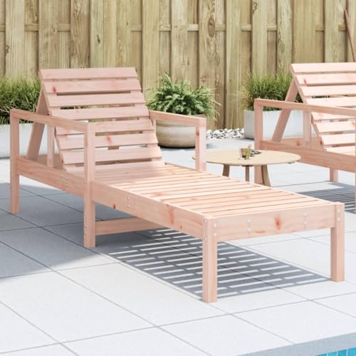 Sonnenliege 199,5x62x55 cm Massivholz Douglasie, Adjustable Lounger for Pool Garden Terrace, Solid Wood Sunbed with Slatted Design, Outdoor Recliner Chair for Relaxing Sunbathing von WHOPBXGAD