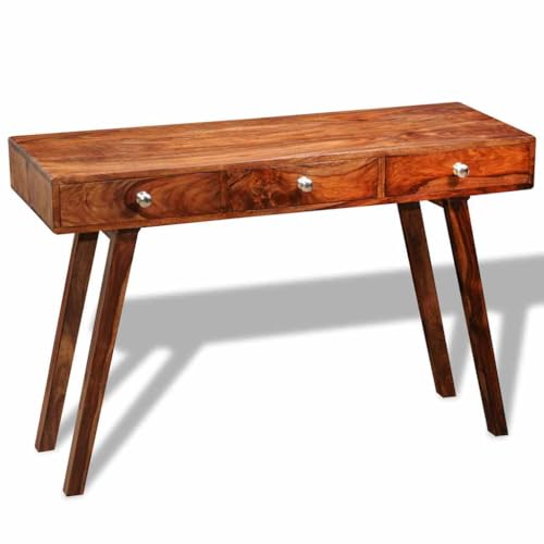 Vintage Style Solid Wood Console Table with 3 Drawers 76 cm, Handmade Palisander Sideboard for Living Room & Hallway, Unique Wood Grain, Sturdy Design for Home Decor Storage Vintage Style Solid Wood Console Table with 3 Drawers 76 cm, Handmade Palisander Sideboard for Living Room & Hallway, Unique Wood Grain, Sturdy Design for Home Decor Storage von WHOPBXGAD