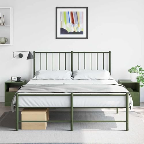 WHOPBXGAD 2 Pcs Nightstand Olive Green Steel Bedside Table with Drawer Storage Cabinet for Bedroom Living Room Modern Design 34.5x39x44 cm WHOPBXGAD 2 Pcs Nightstand Olive Green Steel Bedside Table with Drawer Storage Cabinet for Bedroom Living Room Modern Design 34.5x39x44 cm von WHOPBXGAD