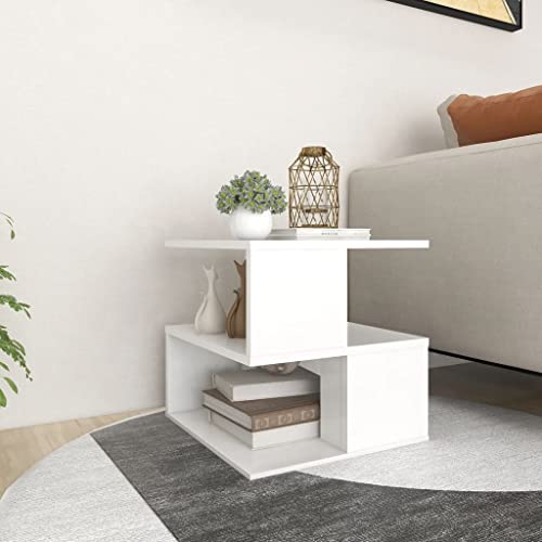 WHOPBXGAD Beistelltisch Weiß 40x40x40 cm Moderner Side Table mit 2 Ablagen aus Holzwerkstoff, Stauraum für Wohnzimmer & Schlafzimmer, Leicht zu Reinigen, Stabile Ablagefläche für Getränke & Deko WHOPBXGAD Beistelltisch Weiß 40x40x40 cm Moderner Side Table mit 2 Ablagen aus Holzwerkstoff, Stauraum für Wohnzimmer & Schlafzimmer, Leicht zu Reinigen, Stabile Ablagefläche für Getränke & Deko von WHOPBXGAD