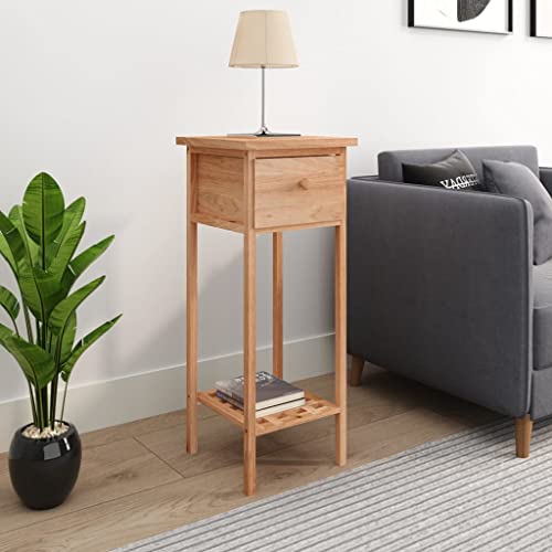 WHOPBXGAD Beistelltisch mit Schublade 25x25x60 cm Massivholz Nussbaum - Rustikaler Side Table mit Stauraum für Wohnzimmer, Flur Bad Robuster Pflanzentisch mit Wandhalterung & Montageanleitung WHOPBXGAD Beistelltisch mit Schublade 25x25x60 cm Massivholz Nussbaum - Rustikaler Side Table mit Stauraum für Wohnzimmer, Flur Bad Robuster Pflanzentisch mit Wandhalterung & Montageanleitung von WHOPBXGAD