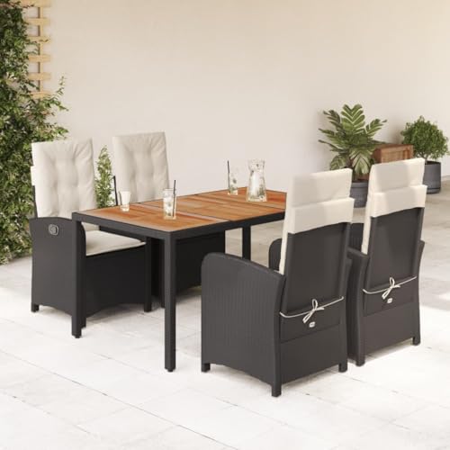 WHOPBXGAD Garten Sessel Outdoor gartenstuhl hochlehnerGartensessel mit Fußteil Verstellbar Hellgrau Poly RattanKonzipiert für den Garten, die Terrasse und die Verwendung im Freien. von WHOPBXGAD