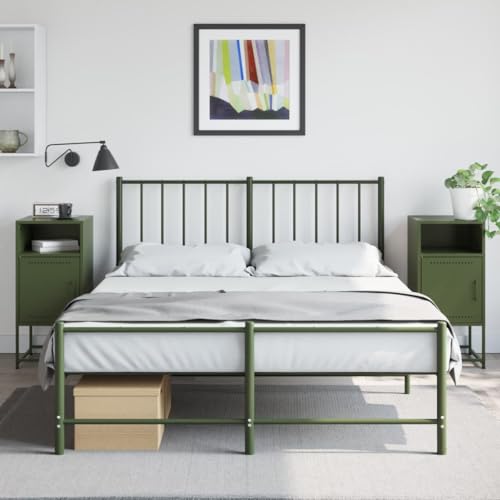 WHOPBXGAD Industrial Nightstand 2-Pack Olive Green Steel Bedside Table with Storage Drawer, 36x39x78 cm Side for Bedroom Living Room Office, Durable Metal End Table with Wall Mount WHOPBXGAD Industrial Nightstand 2-Pack Olive Green Steel Bedside Table with Storage Drawer, 36x39x78 cm Side for Bedroom Living Room Office, Durable Metal End Table with Wall Mount von WHOPBXGAD