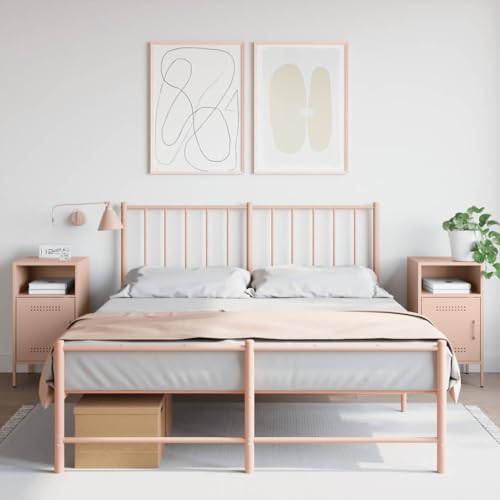 WHOPBXGAD Industrial Nightstand 2-Pack Pink Steel Bedside Table with Storage Shelf and Door for Bedroom Living Room 36x39x68 cm WHOPBXGAD Industrial Nightstand 2-Pack Pink Steel Bedside Table with Storage Shelf and Door for Bedroom Living Room 36x39x68 cm von WHOPBXGAD