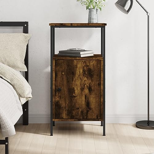 WHOPBXGAD Industrial Style Nightstand Smoked Oak 41x31x80 cm Particle Board with Adjustable Legs, Storage Space, Stable Metal Frame for Bedroom Living Room WHOPBXGAD Industrial Style Nightstand Smoked Oak 41x31x80 cm Particle Board with Adjustable Legs, Storage Space, Stable Metal Frame for Bedroom Living Room von WHOPBXGAD