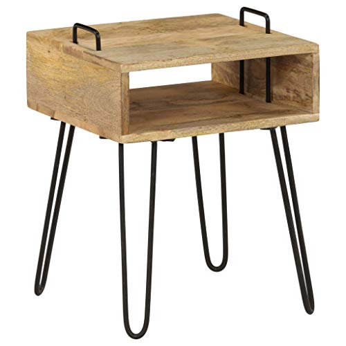WHOPBXGAD Industrial Style Nightstand Solid Mango Wood with Steel Frame 40x34x47 cm Bedside Table for Bedroom Living Room Storage Shelf Modern Furniture WHOPBXGAD Industrial Style Nightstand Solid Mango Wood with Steel Frame 40x34x47 cm Bedside Table for Bedroom Living Room Storage Shelf Modern Furniture von WHOPBXGAD