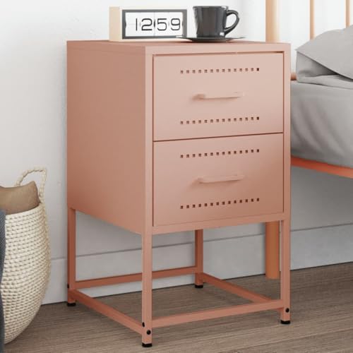WHOPBXGAD Industrial Style Pink Nightstand with Storage Drawer 36x39x60.5 cm Steel Bedside Table for Bedroom Living Room Office Multifunctional Side Table WHOPBXGAD Industrial Style Pink Nightstand with Storage Drawer 36x39x60.5 cm Steel Bedside Table for Bedroom Living Room Office Multifunctional Side Table von WHOPBXGAD
