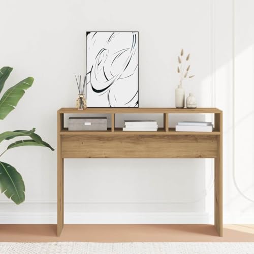 WHOPBXGAD Konsolentisch Artisan-Eiche 105x30x80 cm Holzwerkstoff, Side Table for Living Room & Hallway, Sturdy Oak Design Console with Easy Assembly, Space Saving Entryway Table, Modern Home Decor WHOPBXGAD Konsolentisch Artisan-Eiche 105x30x80 cm Holzwerkstoff, Side Table for Living Room & Hallway, Sturdy Oak Design Console with Easy Assembly, Space Saving Entryway Table, Modern Home Decor von WHOPBXGAD