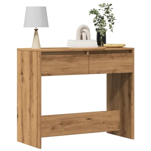 WHOPBXGAD Konsolentisch Artisan-Eiche 89x41x76,5 cm Holzwerkstoff Side Table with Storage Drawers, Hallway Console for Living Room Bedroom Entryway, Sturdy Wooden Sofa Table with Wall Mounting WHOPBXGAD Konsolentisch Artisan-Eiche 89x41x76,5 cm Holzwerkstoff Side Table with Storage Drawers, Hallway Console for Living Room Bedroom Entryway, Sturdy Wooden Sofa Table with Wall Mounting von WHOPBXGAD