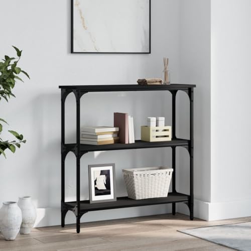 WHOPBXGAD Konsolentisch Schwarz 75x22,5x75 cm Holzwerkstoff with Metal Frame, Adjustable Feet & Storage Space, Elegant Console Table for Hallway, Living Room Entrance, Durable & Stable Design WHOPBXGAD Konsolentisch Schwarz 75x22,5x75 cm Holzwerkstoff with Metal Frame, Adjustable Feet & Storage Space, Elegant Console Table for Hallway, Living Room Entrance, Durable & Stable Design von WHOPBXGAD