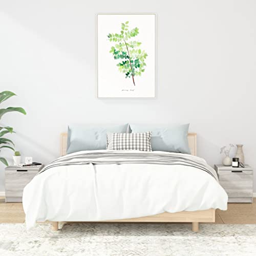 WHOPBXGAD Nachttische 2 STK. Grau Sonoma 40x39x40 cm Night Stands with Storage, Bedside Tables with Door, Modern End Tables for Bedroom Living Room, Easy Assembly Multifunctional Side Table von WHOPBXGAD