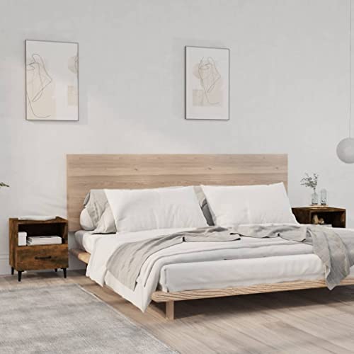 WHOPBXGAD Nachttische 2 STK. Räuchereiche Holzwerkstoff Night Stands with Drawer and Shelf, Modern Bedside Tables for Bedroom Storage, Sturdy Particle Board Nightstands with Large Tabletop for Decor WHOPBXGAD Nachttische 2 STK. Räuchereiche Holzwerkstoff Night Stands with Drawer and Shelf, Modern Bedside Tables for Bedroom Storage, Sturdy Particle Board Nightstands with Large Tabletop for Decor von WHOPBXGAD