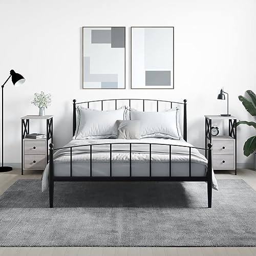 WHOPBXGAD Nachttische 2 Stück Grau Sonoma 34x35.5x70 cm Holzwerkstoff mit Stauraum, verstellbaren Füßen und Eisenrahmen für Schlafzimmer und Wohnzimmer WHOPBXGAD Nachttische 2 Stück Grau Sonoma 34x35.5x70 cm Holzwerkstoff mit Stauraum, verstellbaren Füßen und Eisenrahmen für Schlafzimmer und Wohnzimmer von WHOPBXGAD