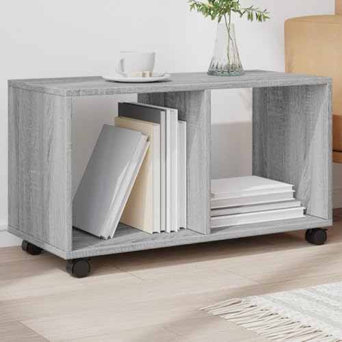 WHOPBXGAD Rollschrank Grau Sonoma 72x33x42,5 cm Holzwerkstoff mit 4 Rollen, Mobiler Schrank für Wohnzimmer & Büro, Starker Stauraum, Langlebiges Material, Leicht zu Reinigen, 50 kg Tragfähigkeit WHOPBXGAD Rollschrank Grau Sonoma 72x33x42,5 cm Holzwerkstoff mit 4 Rollen, Mobiler Schrank für Wohnzimmer & Büro, Starker Stauraum, Langlebiges Material, Leicht zu Reinigen, 50 kg Tragfähigkeit von WHOPBXGAD
