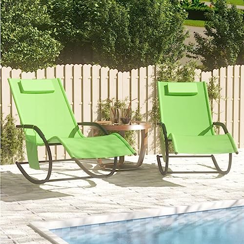 WHOPBXGAD Schaukelliegen 2 STK. Grün Outdoor Relaxing Swing Chairs with Removable Side Pocket & Headrest, Sturdy Powder-Coated Steel Frame, Breathable Textilene Fabric for Garden, Patio, Poolside WHOPBXGAD Schaukelliegen 2 STK. Grün Outdoor Relaxing Swing Chairs with Removable Side Pocket & Headrest, Sturdy Powder-Coated Steel Frame, Breathable Textilene Fabric for Garden, Patio, Poolside von WHOPBXGAD