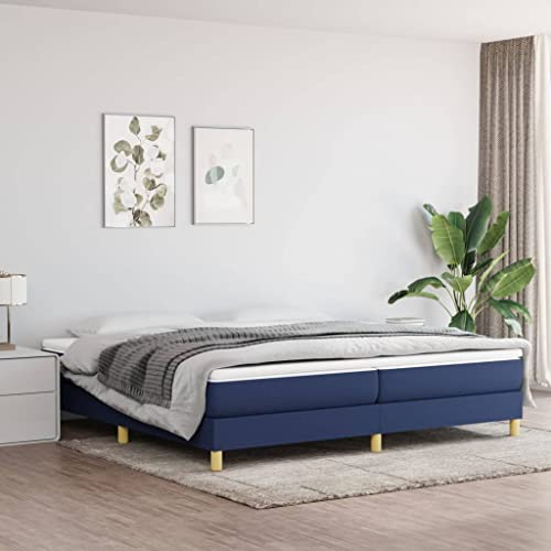 WHOPBXGAD Schlafzimmer Kopfteil Multifunktionales KopfteilBoxspringbett mit Matratze Blau 200x200 cm StoffGeeignet für Schlafzimmer von WHOPBXGAD