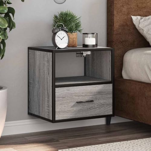 WHOPBXGAD Wall Mounted Nightstand Gray Sonoma Bedside Table with Drawer 40x31x39.5 cm Space Saving Floating Shelf for Bedroom Modern Storage Cabinet WHOPBXGAD Wall Mounted Nightstand Gray Sonoma Bedside Table with Drawer 40x31x39.5 cm Space Saving Floating Shelf for Bedroom Modern Storage Cabinet von WHOPBXGAD