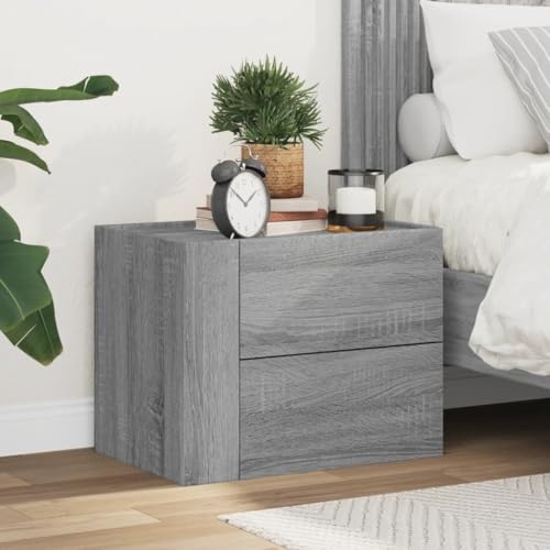 WHOPBXGAD Wand-Nachttisch Grau Sonoma 45x30x35 cm Wall Mounted Nightstand with Drawers, Floating Bedside Table for Bedroom Living Room, Space Saving Storage Cabinet with 50kg Load Capacity WHOPBXGAD Wand-Nachttisch Grau Sonoma 45x30x35 cm Wall Mounted Nightstand with Drawers, Floating Bedside Table for Bedroom Living Room, Space Saving Storage Cabinet with 50kg Load Capacity von WHOPBXGAD