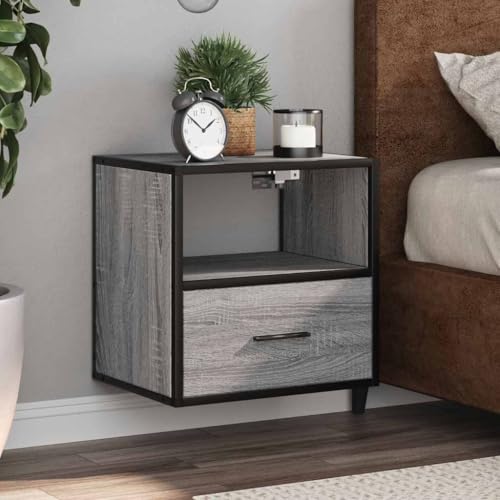 WHOPBXGAD Wand-Nachttische 2 STK. Grau Sonoma 40x31x39.5 cm, Wall Mounted Bedside Tables with Storage Shelf, Modern Nightstand for Bedroom Space Saving Organization WHOPBXGAD Wand-Nachttische 2 STK. Grau Sonoma 40x31x39.5 cm, Wall Mounted Bedside Tables with Storage Shelf, Modern Nightstand for Bedroom Space Saving Organization von WHOPBXGAD