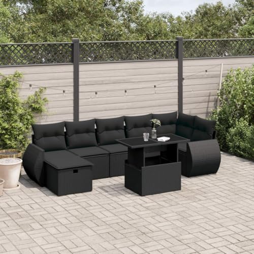 WHOPBXGAD balkonstühle Camping-stühle relaxstuhl outdoorGartenstühle mit Kissen 4 STK. Grau Poly RattanKonzipiert für den Garten, die Terrasse und die Verwendung im Freien. von WHOPBXGAD