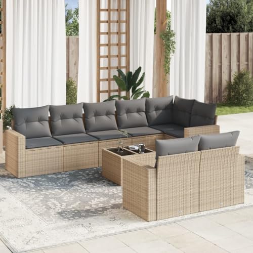 WHOPBXGAD campingstuhl relaxsessel mit liegefunktionGartensessel mit Kissen 2 STK. Verstellbar Beige Poly RattanKonzipiert für den Garten, die Terrasse und die Verwendung im Freien. von WHOPBXGAD