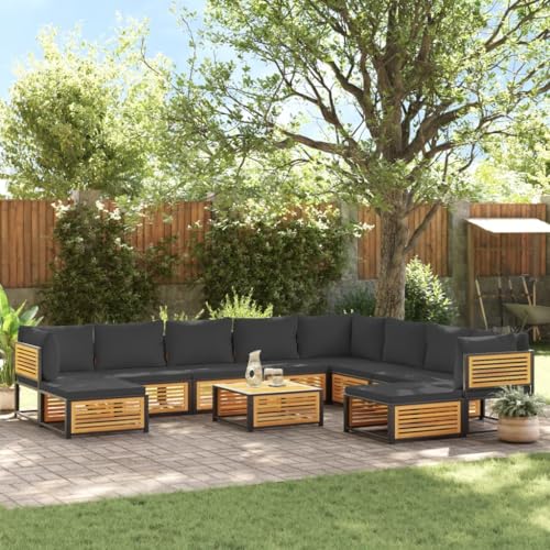 WHOPBXGAD campingstuhl relaxsessel mit liegefunktionGartenstühle mit Kissen 4 STK. Schwarz Poly RattanKonzipiert für den Garten, die Terrasse und die Verwendung im Freien. von WHOPBXGAD