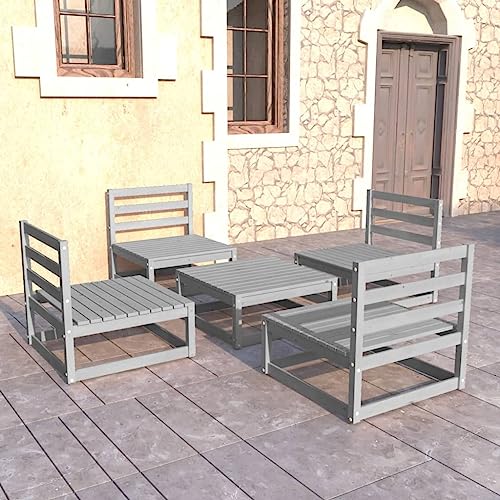 WHOPBXGAD gartenstühle Camping Stuhl campingstuhlGartenstuhl Verstellbar 6 STK. Schwarz Massivholz AkazieKonzipiert für den Garten, die Terrasse und die Verwendung im Freien. von WHOPBXGAD