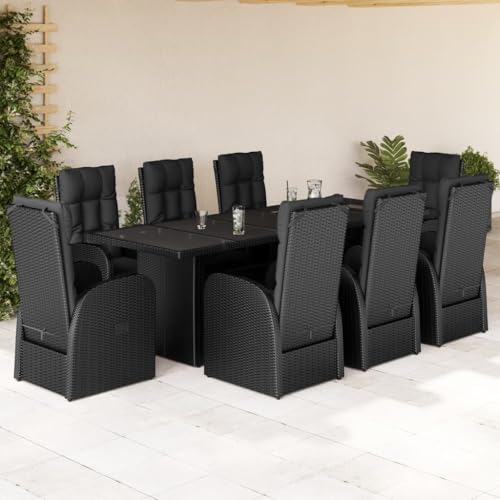 WHOPBXGAD gartenstuhl liegefunktionGartenstuhl Verstellbar 4 STK. Schwarz Massivholz AkazieKonzipiert für den Garten, die Terrasse und die Verwendung im Freien. von WHOPBXGAD