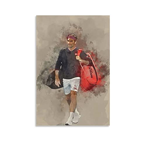 WHOPD Leinwand Bild Roger Federer Poster Wohnzimmer Schlafzimmer Malerei Kunstwerk ohne Rahmen (50 x 70 cm, ohne Rahmen) von WHOPD