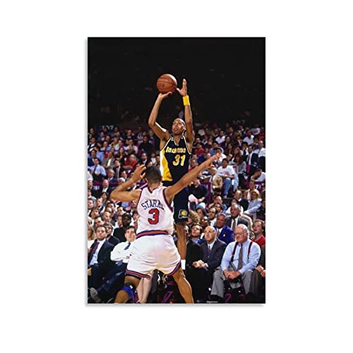 WHOPD Leinwandbild Basketball Superstar The Great Archer Reggie Miller Dekorative Leinwand Wandkunst Wohnzimmer Poster Schlafzimmer ungerahmt (60 x 90 cm, ungerahmt) von WHOPD