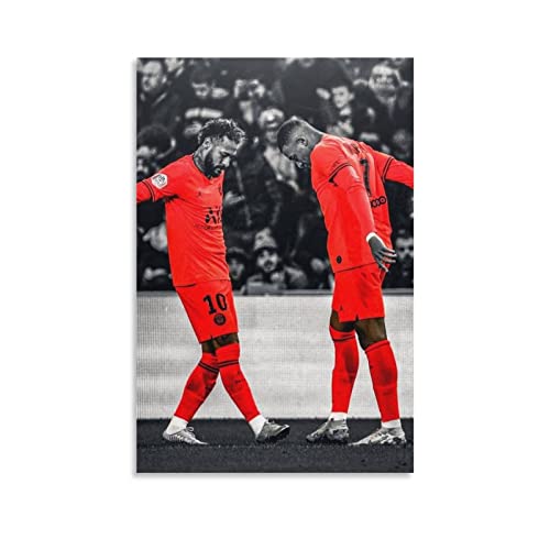 WHOPD Leinwandbild Kylian Mbappe Französischer Fußballer Neymar Poster Wohnkultur Dekorative Wohnzimmer Schlafzimmer ohne Rahmen (60x90cm,ohne Rahmen) von WHOPD