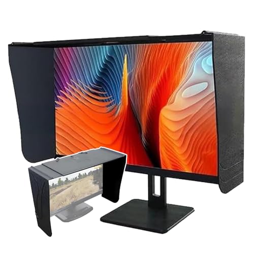 Computer-Monitor-Abdeckung (27 Zoll), Sichtschutz Für Den Schreibtisch, Verstellbar + Lindert Visuelle Ermüdung, Für Monitor-Außenrahmenbreite 41–66 Cm von WHRAOY