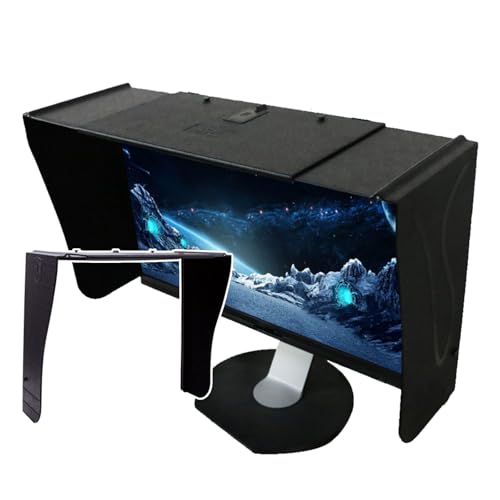 Sonnenschutz Für Monitore (17–27 Zoll), Sonnenschutz Von Allen Seiten, Faltbar Und Verstellbar, Blendfrei, Leicht Zu Tragen, Kompatibel Mit Monitoren ,Black von WHRAOY