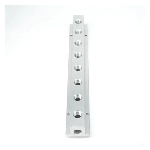 1/4" BSP Female 8 Ways Solid Aluminum T-Shape Air Manifold Block Splitter von WHRLQXM