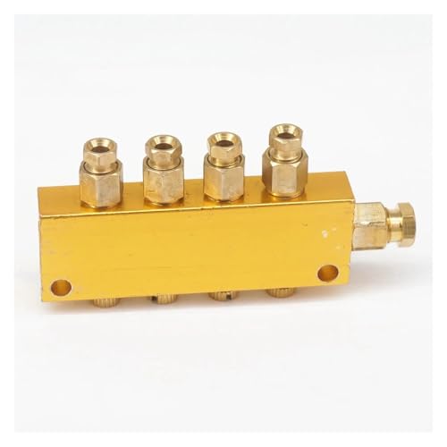 Body+Brass Fitting 4 Ways 6mm in 4mm Out Adjust Oil Piston Distributor Value Manifold Block for centralized lubrication von WHRLQXM