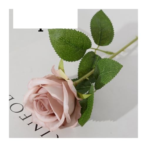 10 stücke 51cm Langen Stiel Seide Künstliche Rose Blumen Hochzeit Home Decor Tabelle Bouquet Garten(Light coffee color) von WHSDCZ