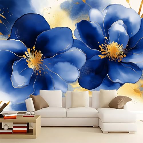 WHUOEUCO 3D Effekt Fototapete Blaue Aquarellblumen 500x280 cm Vliestapete Foto Tapete Wandbild Motivtapete, Moderne Schlafzimmer Wohnzimmer Kinderzimmer Wandtapete WHUOEUCO 3D Effekt Fototapete Blaue Aquarellblumen 500x280 cm Vliestapete Foto Tapete Wandbild Motivtapete, Moderne Schlafzimmer Wohnzimmer Kinderzimmer Wandtapete von WHUOEUCO