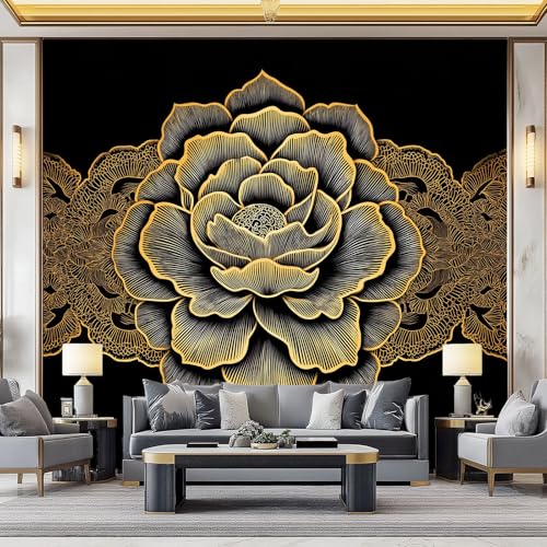 WHUOEUCO 3D Effekt Fototapete Goldene Blumen 400x280 cm Vliestapete Foto Tapete Wandbild Motivtapete, Moderne Schlafzimmer Wohnzimmer Kinderzimmer Wandtapete WHUOEUCO 3D Effekt Fototapete Goldene Blumen 400x280 cm Vliestapete Foto Tapete Wandbild Motivtapete, Moderne Schlafzimmer Wohnzimmer Kinderzimmer Wandtapete von WHUOEUCO