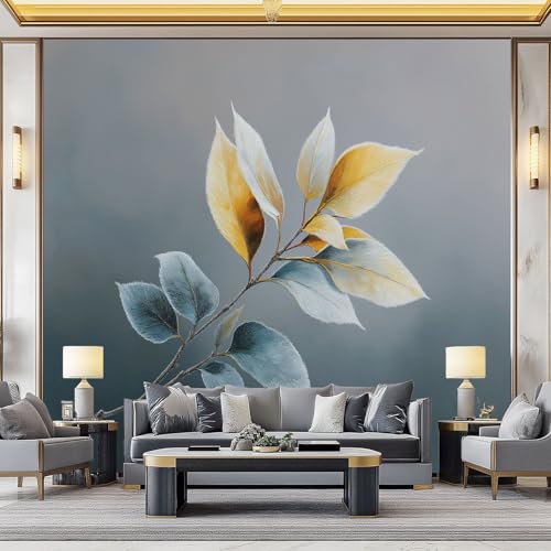 WHUOEUCO 3D Foto Tapete Abstrakte Blätter 250x175 cm Motivtapeten Wandbild Vlies Fototapete Poster Wandtapete, für Schlafzimmer Wohnzimmer TV-Hintergrund Wanddeko von WHUOEUCO