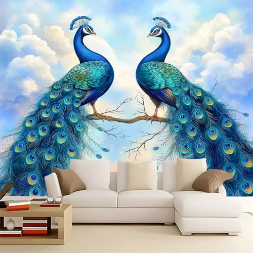 WHUOEUCO 3D Foto Tapete Blauer Pfauenvogel 500x280 cm Motivtapeten Wandbild Vlies Fototapete Poster Wandtapete, für Schlafzimmer Wohnzimmer TV-Hintergrund Wanddeko WHUOEUCO 3D Foto Tapete Blauer Pfauenvogel 500x280 cm Motivtapeten Wandbild Vlies Fototapete Poster Wandtapete, für Schlafzimmer Wohnzimmer TV-Hintergrund Wanddeko von WHUOEUCO