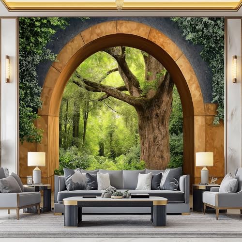 WHUOEUCO 3D Foto Tapete Blick Auf Den Dschungelbogen 350x256 cm Motivtapeten Wandbild Vlies Fototapete Poster Wandtapete, für Schlafzimmer Wohnzimmer TV-Hintergrund Wanddeko von WHUOEUCO