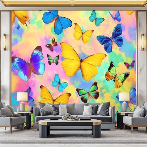WHUOEUCO 3D Foto Tapete Bunter Schmetterling 350x256 cm Motivtapeten Wandbild Vlies Fototapete Poster Wandtapete, für Schlafzimmer Wohnzimmer TV-Hintergrund Wanddeko WHUOEUCO 3D Foto Tapete Bunter Schmetterling 350x256 cm Motivtapeten Wandbild Vlies Fototapete Poster Wandtapete, für Schlafzimmer Wohnzimmer TV-Hintergrund Wanddeko von WHUOEUCO