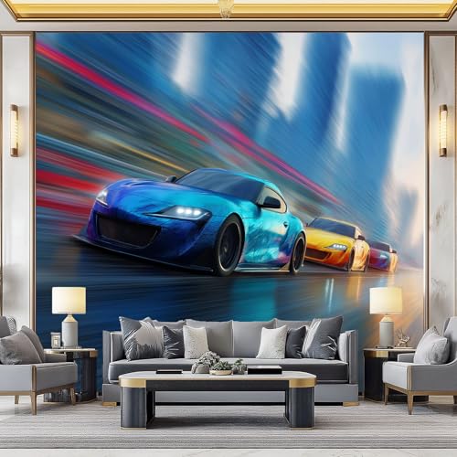 WHUOEUCO 3D Foto Tapete Extremsport Rennen 350x256 cm Motivtapeten Wandbild Vlies Fototapete Poster Wandtapete, für Schlafzimmer Wohnzimmer TV-Hintergrund Wanddeko von WHUOEUCO