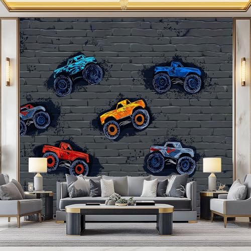 WHUOEUCO 3D Foto Tapete Graue Wand Cartoon Auto 300x210 cm Motivtapeten Wandbild Vlies Fototapete Poster Wandtapete, für Schlafzimmer Wohnzimmer TV-Hintergrund Wanddeko WHUOEUCO 3D Foto Tapete Graue Wand Cartoon Auto 300x210 cm Motivtapeten Wandbild Vlies Fototapete Poster Wandtapete, für Schlafzimmer Wohnzimmer TV-Hintergrund Wanddeko von WHUOEUCO