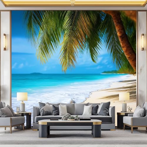 WHUOEUCO 3D Foto Tapete Kokosnussbaumlandschaft Meer 300x210 cm Motivtapeten Wandbild Vlies Fototapete Poster Wandtapete, für Schlafzimmer Wohnzimmer TV-Hintergrund Wanddeko WHUOEUCO 3D Foto Tapete Kokosnussbaumlandschaft Meer 300x210 cm Motivtapeten Wandbild Vlies Fototapete Poster Wandtapete, für Schlafzimmer Wohnzimmer TV-Hintergrund Wanddeko von WHUOEUCO