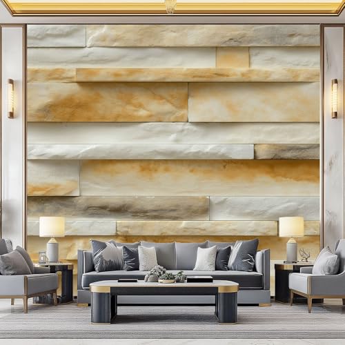 WHUOEUCO 3D Foto Tapete Marmorstruktur 400x280 cm Motivtapeten Wandbild Vlies Fototapete Poster Wandtapete, für Schlafzimmer Wohnzimmer TV-Hintergrund Wanddeko von WHUOEUCO