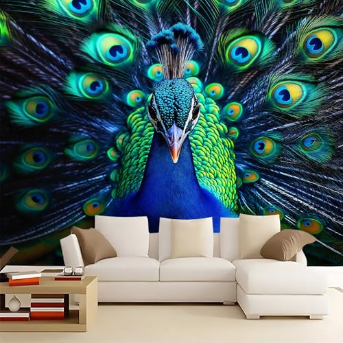WHUOEUCO 3D Foto Tapete Pfauenfedern 300x210 cm Motivtapeten Wandbild Vlies Fototapete Poster Wandtapete, für Schlafzimmer Wohnzimmer TV-Hintergrund Wanddeko WHUOEUCO 3D Foto Tapete Pfauenfedern 300x210 cm Motivtapeten Wandbild Vlies Fototapete Poster Wandtapete, für Schlafzimmer Wohnzimmer TV-Hintergrund Wanddeko von WHUOEUCO
