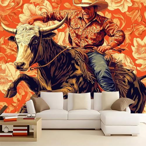 WHUOEUCO 3D Foto Tapete Rodeo Bullenreiten 300x210 cm Motivtapeten Wandbild Vlies Fototapete Poster Wandtapete, für Schlafzimmer Wohnzimmer TV-Hintergrund Wanddeko WHUOEUCO 3D Foto Tapete Rodeo Bullenreiten 300x210 cm Motivtapeten Wandbild Vlies Fototapete Poster Wandtapete, für Schlafzimmer Wohnzimmer TV-Hintergrund Wanddeko von WHUOEUCO