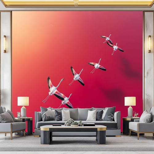 WHUOEUCO 3D Foto Tapete Rosa Flamingo 400x280 cm Motivtapeten Wandbild Vlies Fototapete Poster Wandtapete, für Schlafzimmer Wohnzimmer TV-Hintergrund Wanddeko WHUOEUCO 3D Foto Tapete Rosa Flamingo 400x280 cm Motivtapeten Wandbild Vlies Fototapete Poster Wandtapete, für Schlafzimmer Wohnzimmer TV-Hintergrund Wanddeko von WHUOEUCO