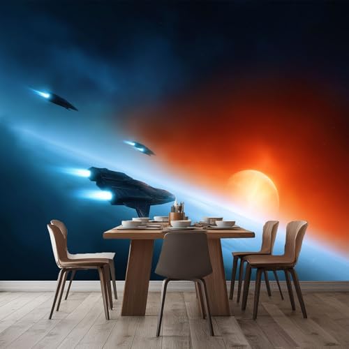 WHUOEUCO 3D Foto Tapete Science-Fiction Raumschiff 300x210 cm Motivtapeten Wandbild Vlies Fototapete Poster Wandtapete, für Schlafzimmer Wohnzimmer TV-Hintergrund Wanddeko WHUOEUCO 3D Foto Tapete Science-Fiction Raumschiff 300x210 cm Motivtapeten Wandbild Vlies Fototapete Poster Wandtapete, für Schlafzimmer Wohnzimmer TV-Hintergrund Wanddeko von WHUOEUCO